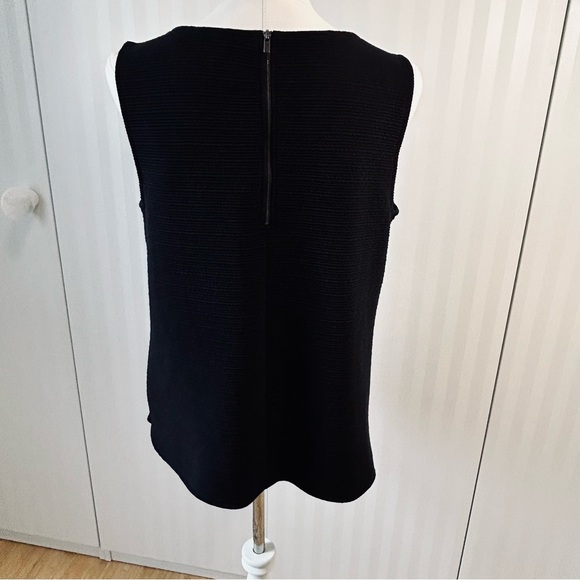 Banana Republic black with pearls silver jewels back zipper tank Size L - Picture 4 of 10